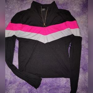 Rue21 Black and Pink Colorblock Sweatshirt